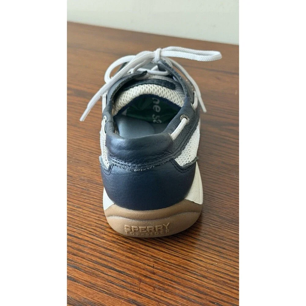 Sperry Top-Sider Boat Shoes Women's 9M Blue Leather Perforated Lace Up #9778549
